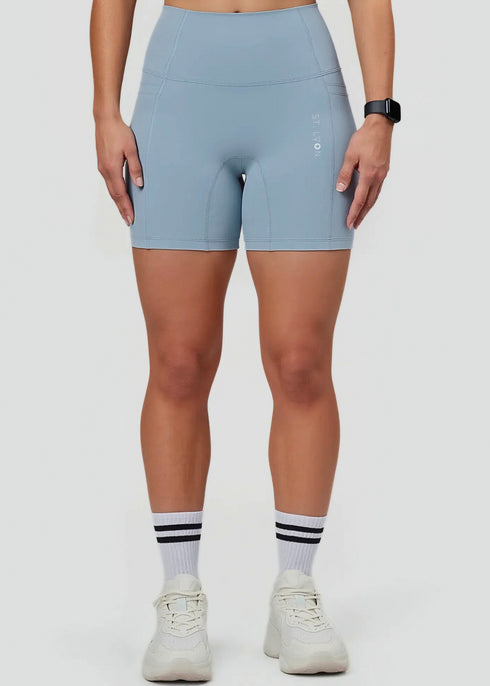 Pulse High-Rise 6" Short with Pockets - Dusty Blue