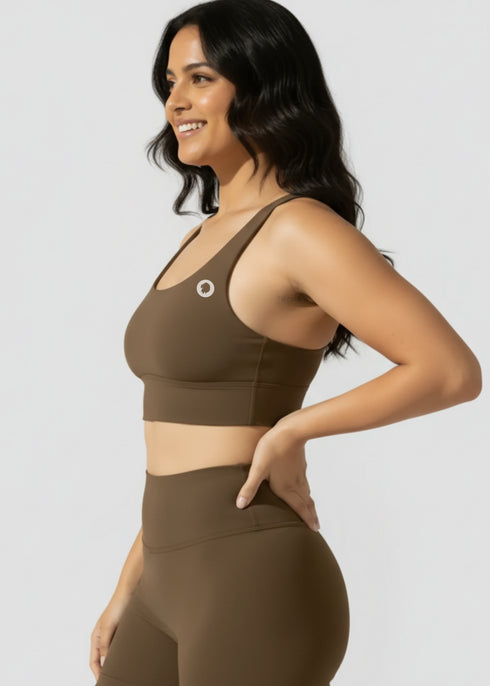 Crossback Sports Bra - Chestnut