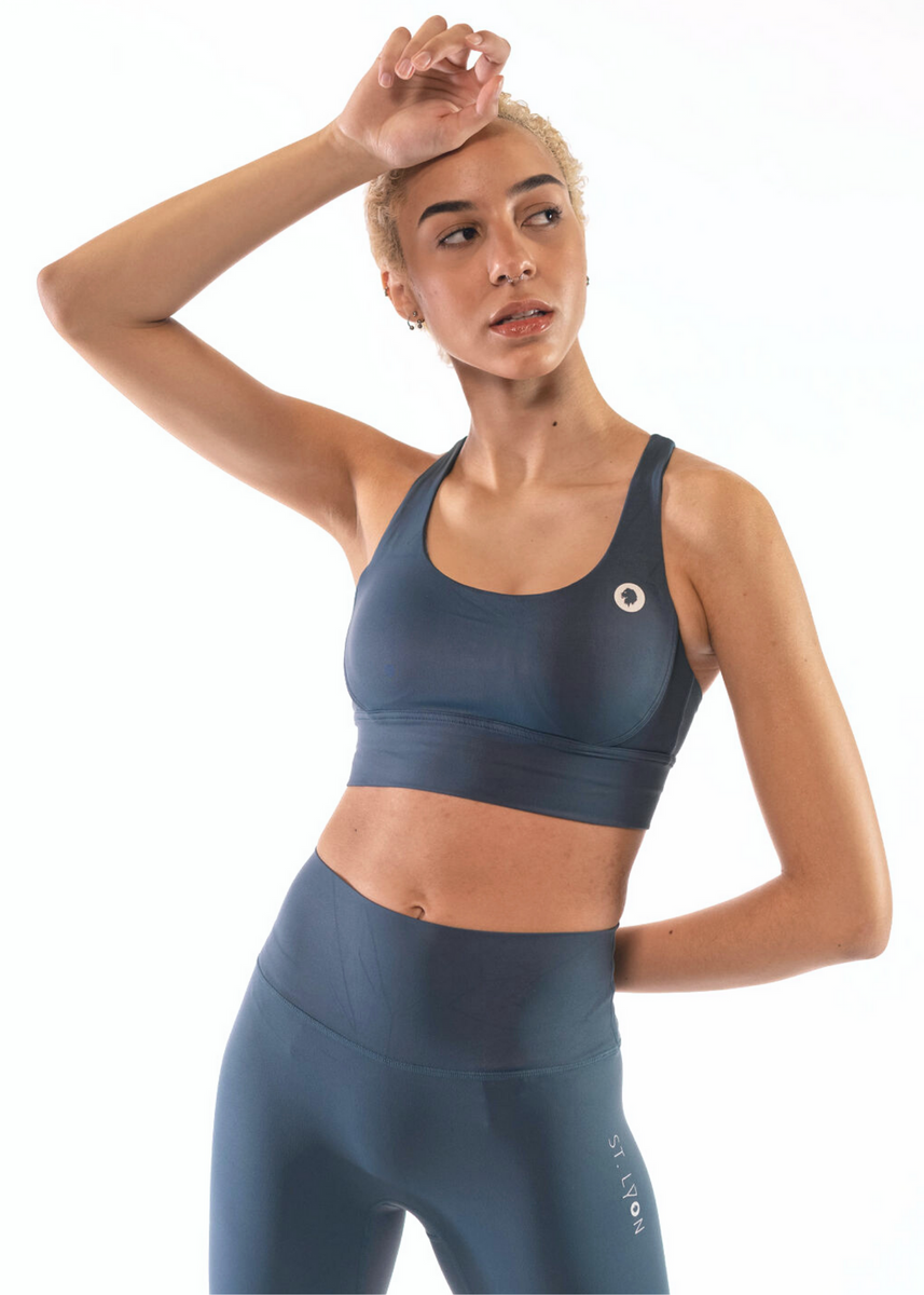 MyProtein Sports Bra Front Fastening Crop Top Size XS Extra Small in Teal  Blue