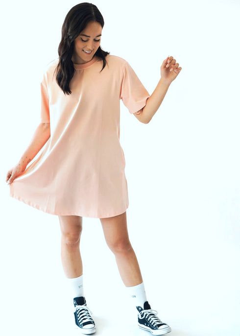 Essential Pocket Tee Dress - Cloud Pink